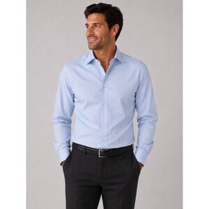 Boss Hugo Boss Sharp Fit Dress Shirt Light Blue 16.5/34 Mens Button Up
